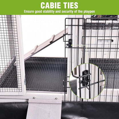 Bunny Playpen Indoor & Outdoor, Rabbit Playpen with Waterproof Liner, Extension Guinea Pig Cages