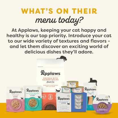 Applaws Natural Wet Cat Food in Gravy, Limited Ingredient Wet Cat Food Pouches, No Additives, Made