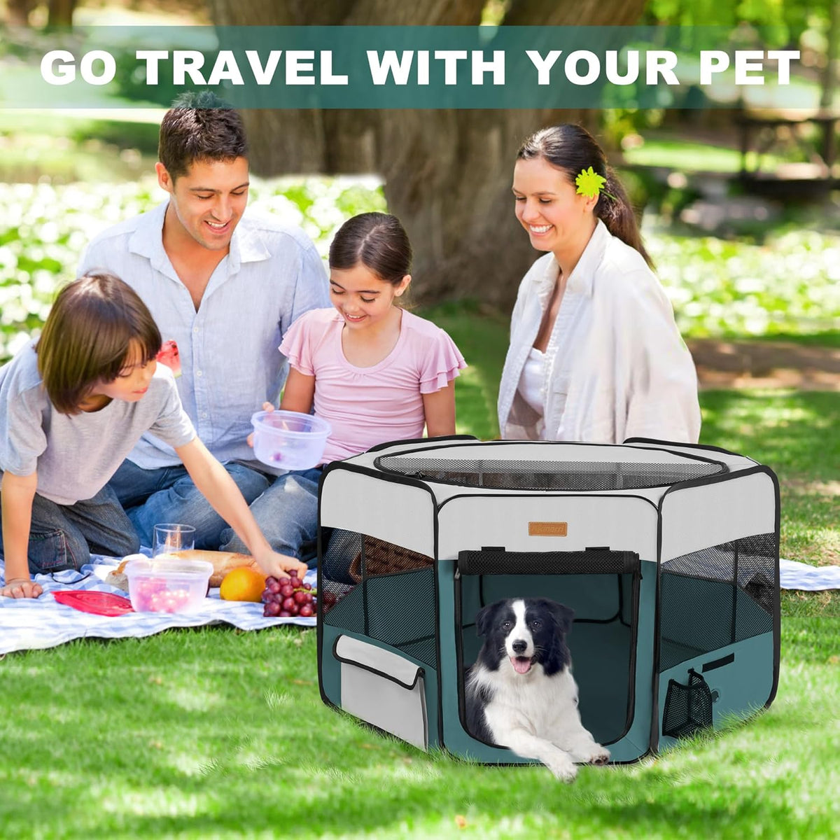 Dog Playpen, Portable Pet Play Pen for Cat, Puppies, Rabbits, Chickens, Foldable Large-Capacity Pet