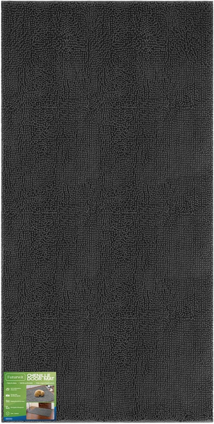 Dog Door Mat for Muddy Paws, 96" x 48" Chenille Absorbent Front Door Mat Inside, Large Runner Mud