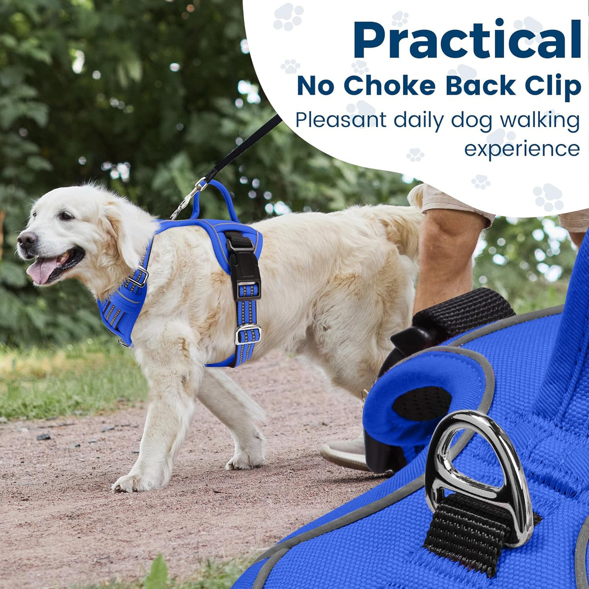 Funfox Dog Harness No Pull, Adjustable Pet Vest Harness, Super Soft Material with Vertical Handle