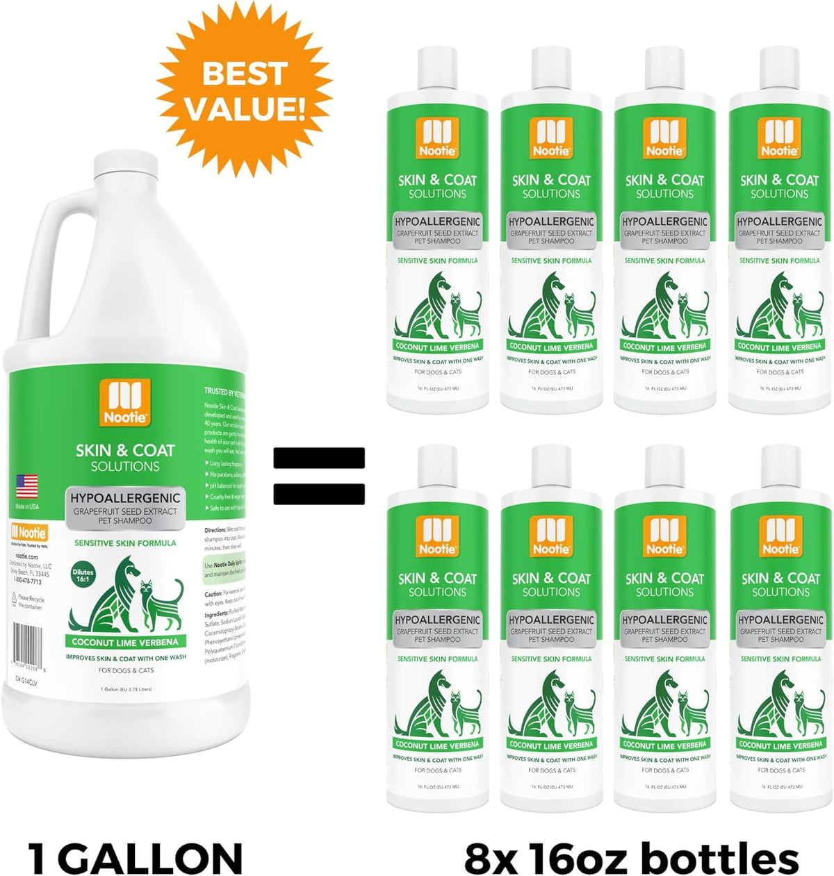 Nootie - Pet Shampoo for Sensitive Skin - Revitalizes Dry Skin & Coat - Natural Ingredients