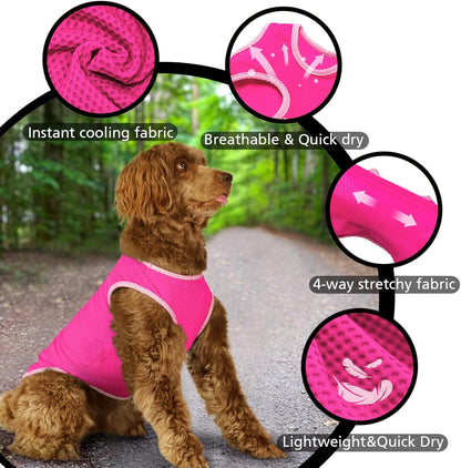 2 Pack Cooling Shirts for Dogs, Breathable Lightweight Dog Shirts for Medium Dogs Girl, Sleeveless