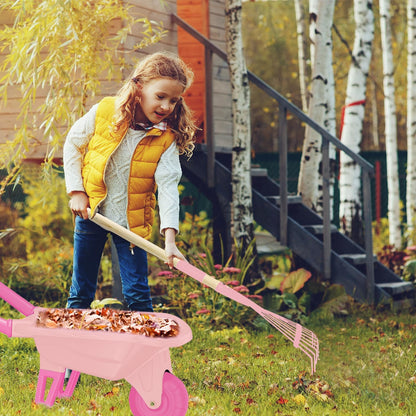 Kids Gardening Tools Outdoor Toys Set Backyard Play with Wheelbarrow Educational STEM Learning