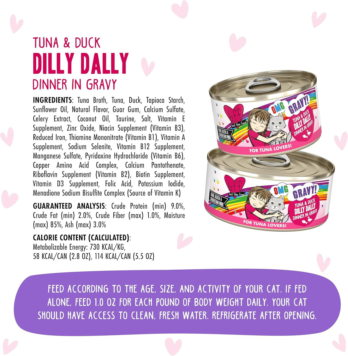 Weruva B.F.F. OMG - Best Feline Friend Oh My Gravy!, Tuna & Duck Dilly Dally with Tuna & Duck