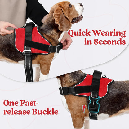 rabbitgoo Dog Harness Medium Sized, Easy On Pet Vest with One Buckle, No Pull Adjustable Service