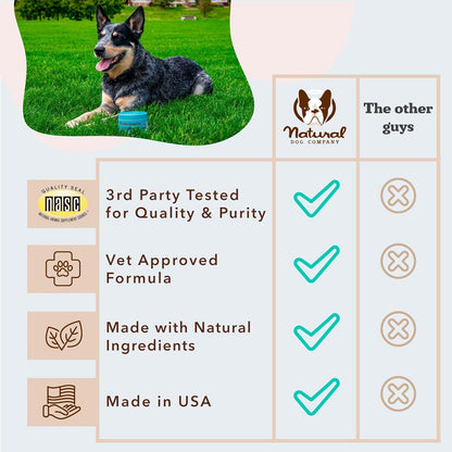Natural Dog Company 25 in 1 Multivitamin Chews (180 Pcs) Dog Vitamins & Supplements, Peanut Butter