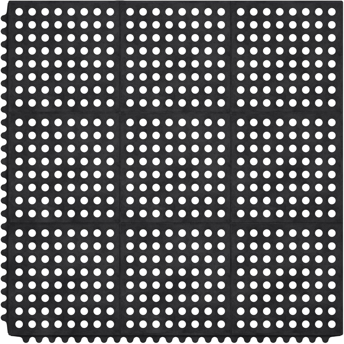 Ottomanson Heavy Duty Rubber Floor Mat – Non-Slip, Waterproof, Easy to Clean – Anti-Fatigue Mat for