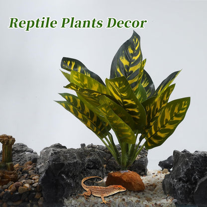 Reptile Plants Decoration, Reptile Plants for Terrarium Decor, Reptile Artificial Plant, Amphibian