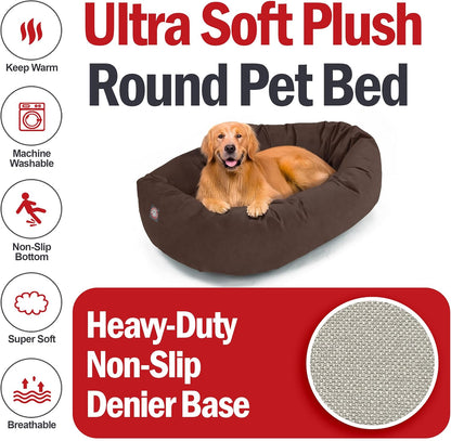 Majestic Pet 40 Inch Suede Shredded Memory Foam Mix Calming Large Dog Bed Washable 40 x 29 x 9
