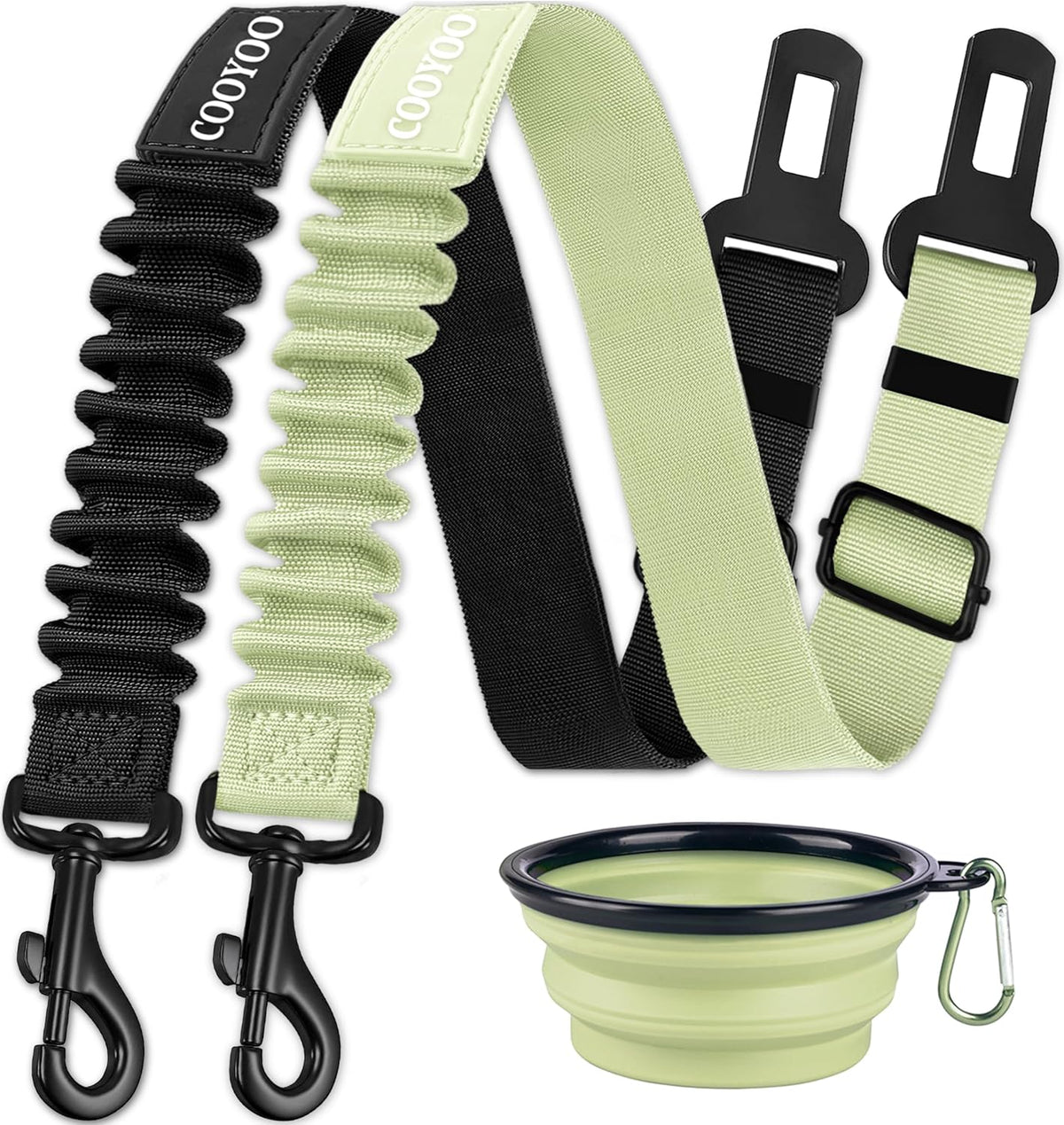 COOYOO Dog Seat Belt,3 Piece Set Retractable Dog Car Adjustable Seatbelts for Vehicle Nylon Pet