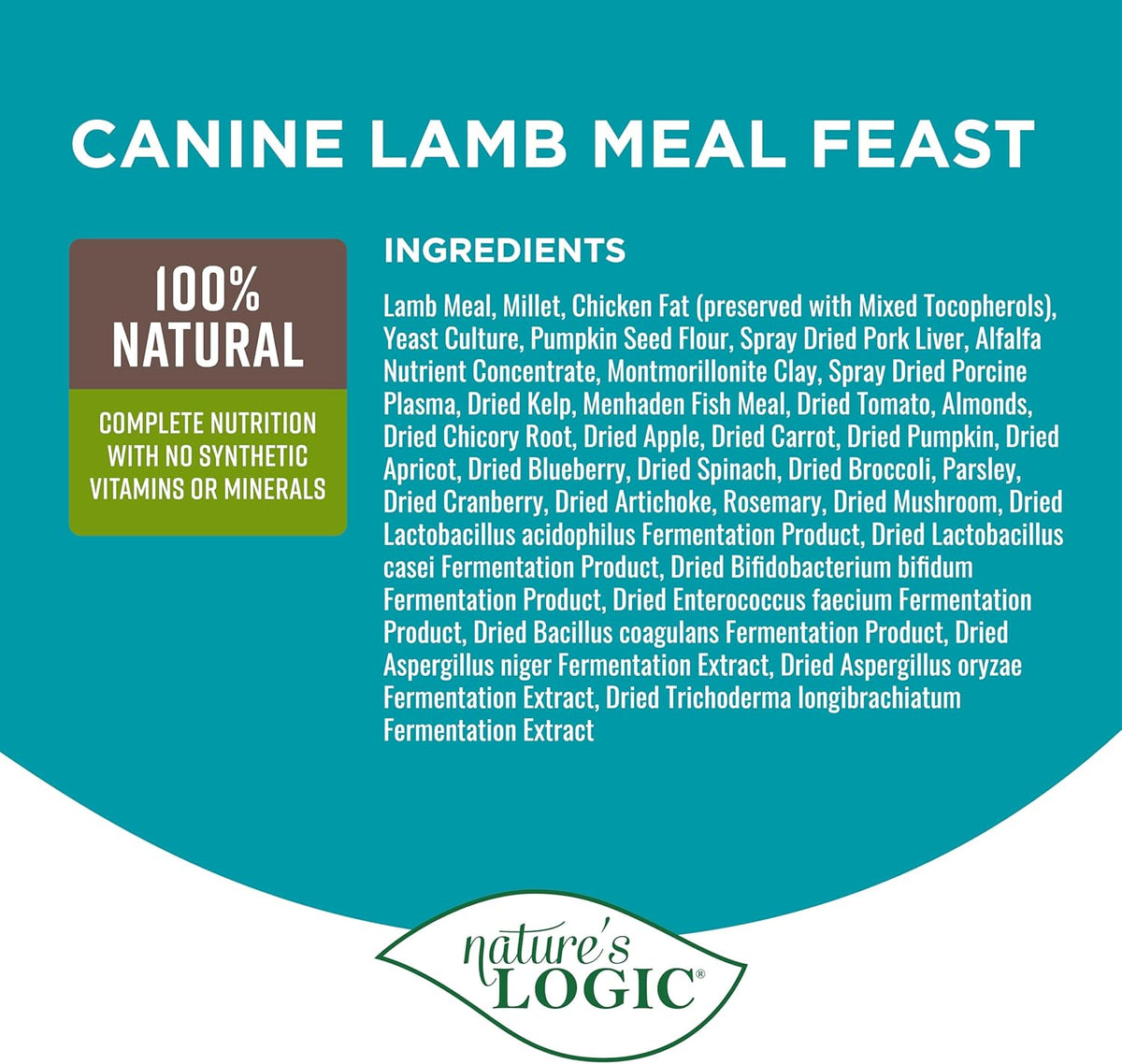 NATURE'S LOGIC Dry Dog Food - 100% Natural - No Synthetics - for All Ages, Sizes, Breeds - Free