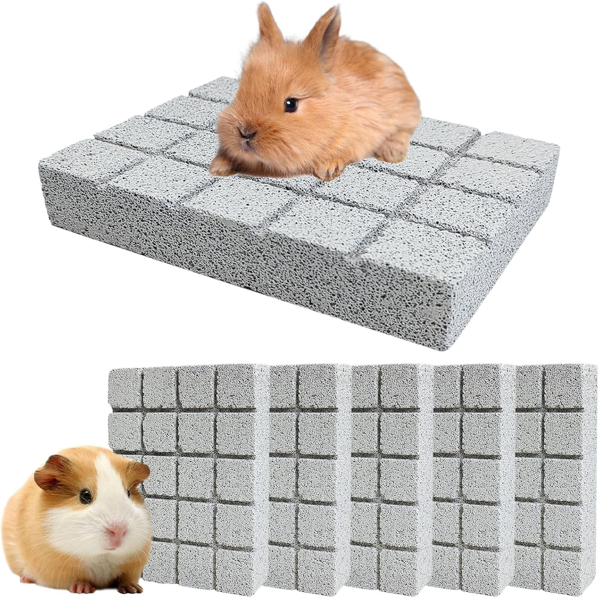 Hamiledyi 6PCS Rabbit Scratching Pads Bunny Lava Grinding Claw Pads Small Animal Foot Pads Hamster