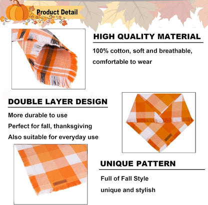 ADOGGYGO Fall Dog Bandanas, Halloween Thanksgiving Pet Bandana, Multiple Sizes Offered, Orange
