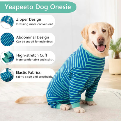 Yeapeeto Dog Onesie Surgery Recovery Suit for Large Medium Bodysuit Dogs Pajamas PJS Full Body for