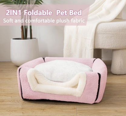 Cat Bed for Indoor Cats，Foldable cat cave，Anti-Slip & Water-Resistant Bottom，cat Houses for Indoor