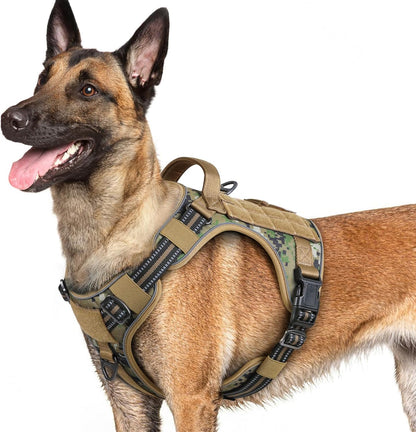 rabbitgoo Dog Harness for Large Dogs No Pull, Tactical Service Pet Vest with Molle and Control