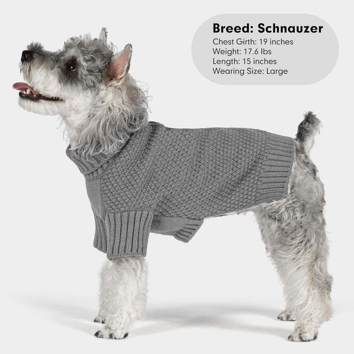 cyeollo Turtleneck Dog Sweater Knitted Cable Sweaters with Leash Hole Winter Pet Clothes Pet Small
