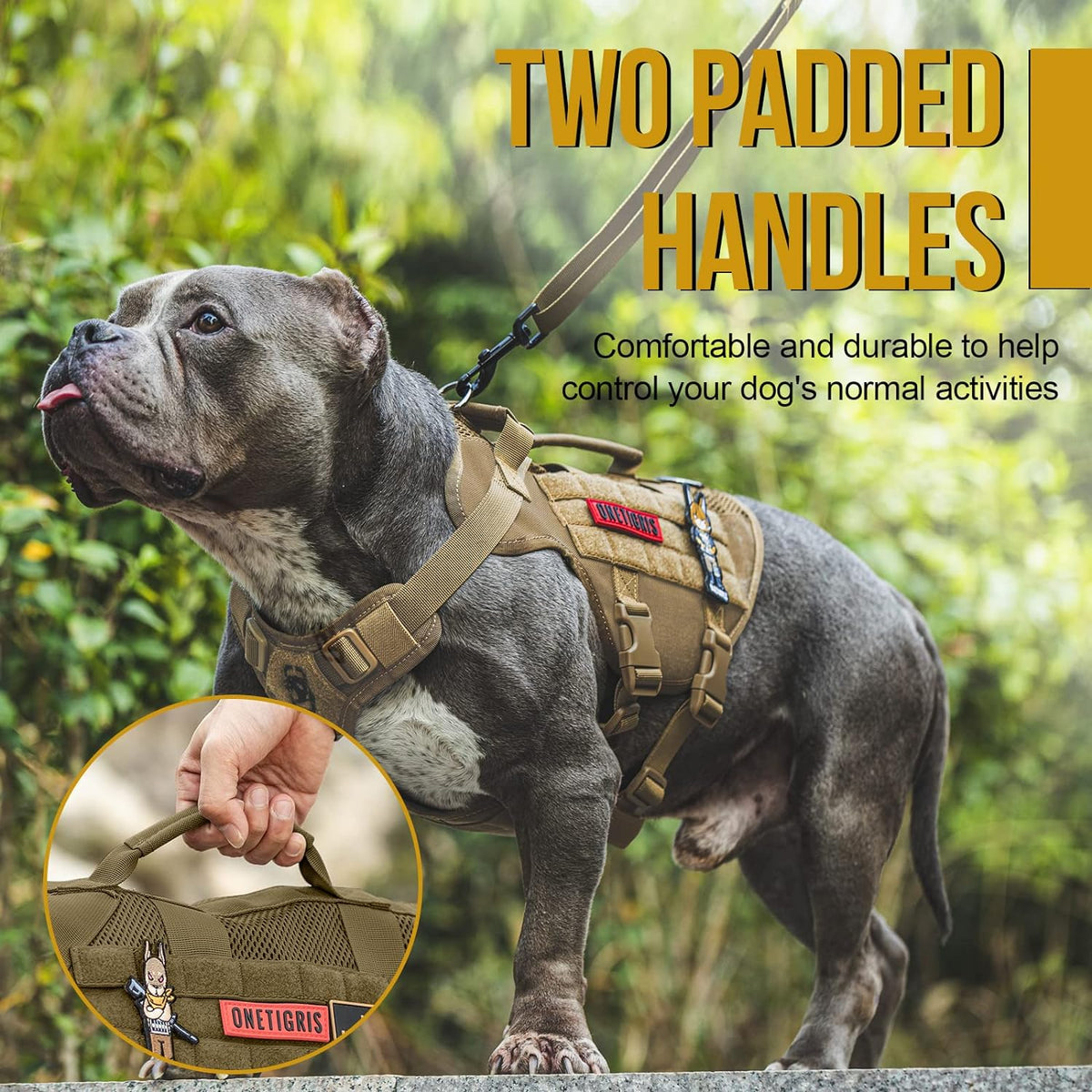 OneTigris Tactical Dog Harness for Small Dogs, No Pull Small Dog Vest Harness Breathable Military