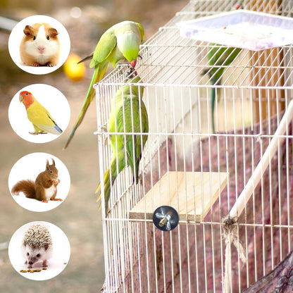 BILLIOTEAM 4-Size Bird Platforms with Wood Perches and Stand Boards - Habitat Cage Corner Shelves