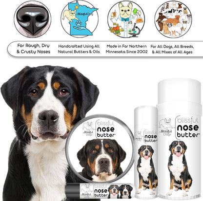 The Blissful Dog Greater Swiss Mountain Dog Unscented Nose Butter - Dog Nose Butter, 4 Ounce