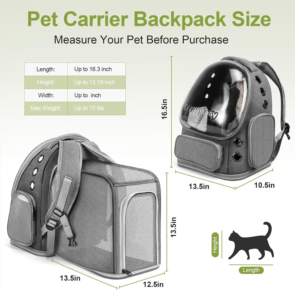 Expandable Cat Backpack,Cat Bubble Backpack Carrier for Carrying Cats, Pets and Small