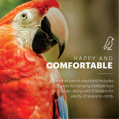 Prevue Pet Products Small Parrot Playstand with Wheels, Bird Stand Activity Play Center with