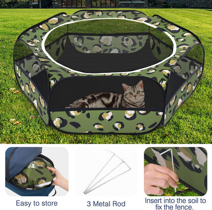 Pawaboo Small Animals Playpen, Waterproof Small Pet Cage Tent with Zippered Cover, Portable Outdoor