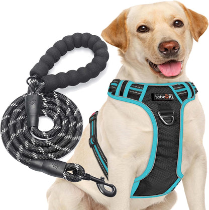 No Pull Dog Harness Adjustable Reflective Oxford Easy Control Medium Large Dog Harness with A Free