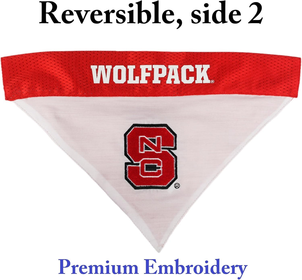 Pets First Collegiate Pet Accessories, Reversible Bandana, North Carolina State Wolfpack