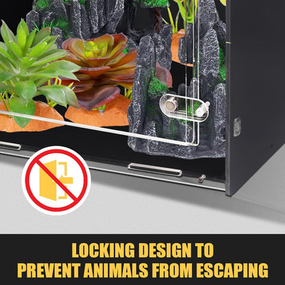 12x12x18 Reptile Enclosure – Acrylic Reptile Tank for Gecko, Snake, and Lizard – Compact PVC