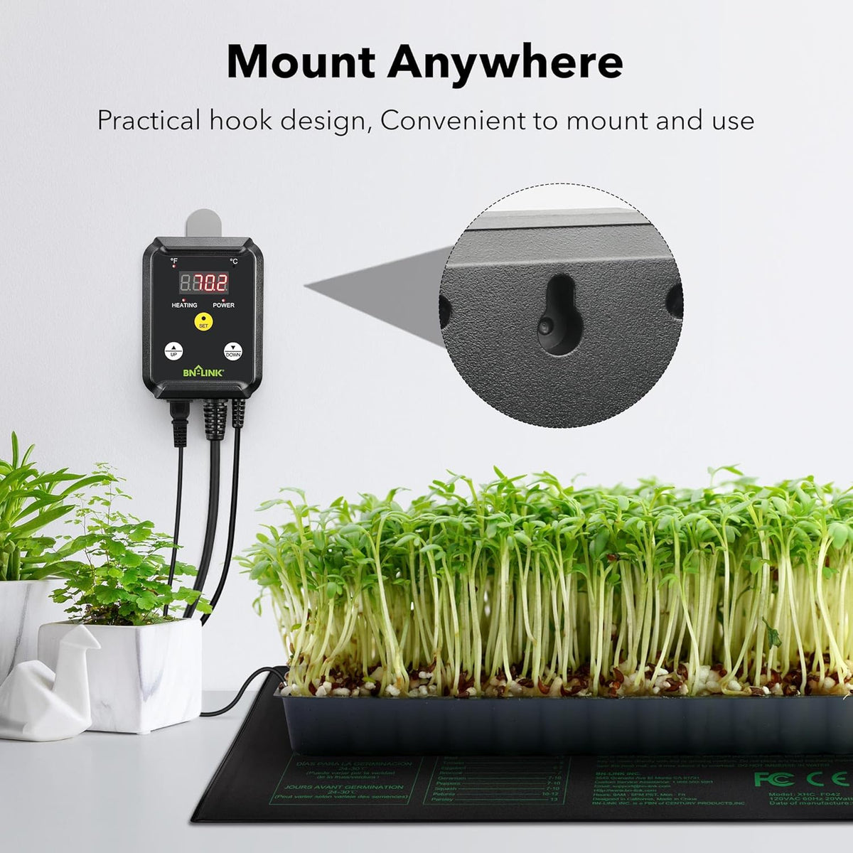 BN-LINK Digital Heat Mat Thermostat Controller for Seed Germination, Reptiles and Brewing Breeding