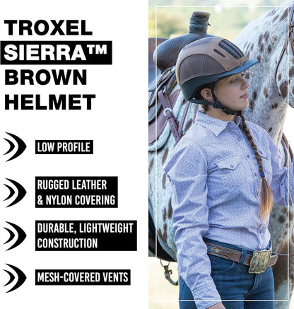 Troxel Sierra Rugged Horse Riding Helmet, Low-Profile, Self-Adjustable Design, Safety Horseback