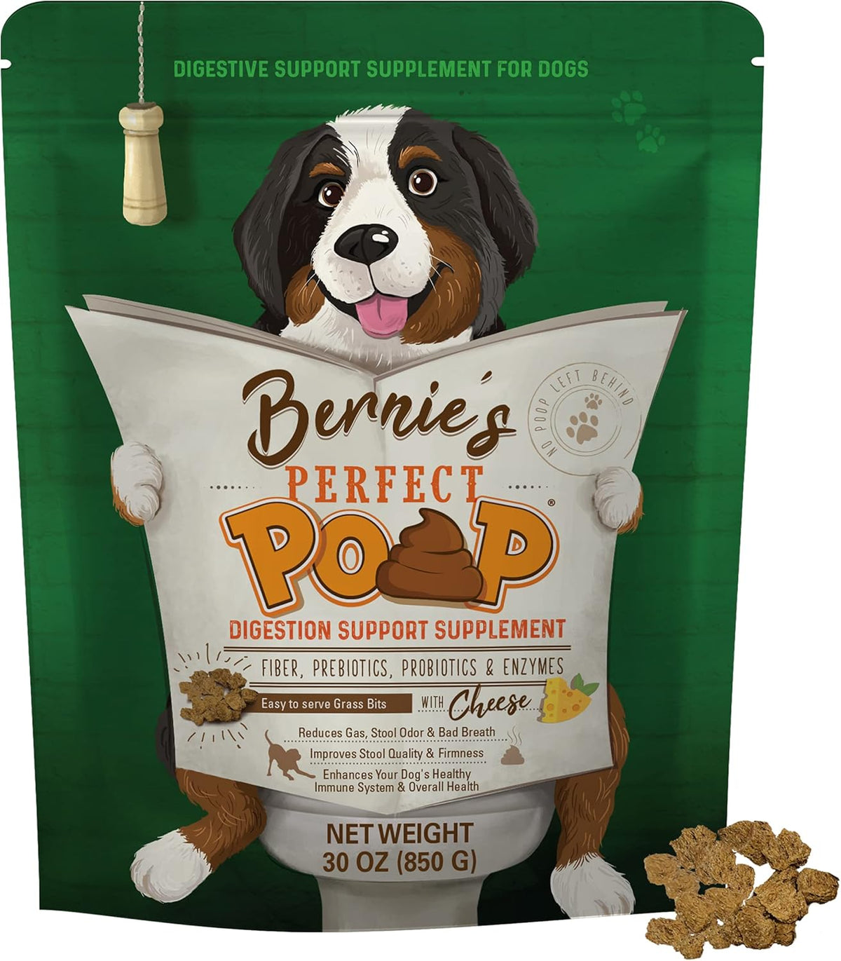 Perfect Poop Digestion & General Health Supplement for Dogs: Fiber, Prebiotics, Probiotics &