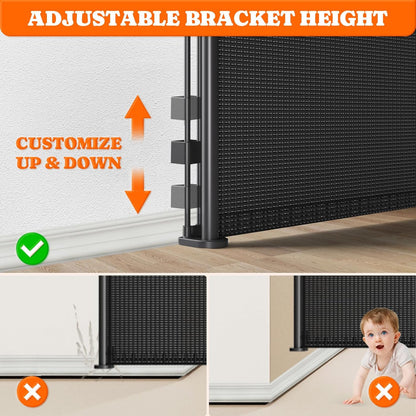Pawtners Retractable Baby Gates Extra Wide, 41" Tall Extends up to 120" Wide, Dog Gate Indoor for