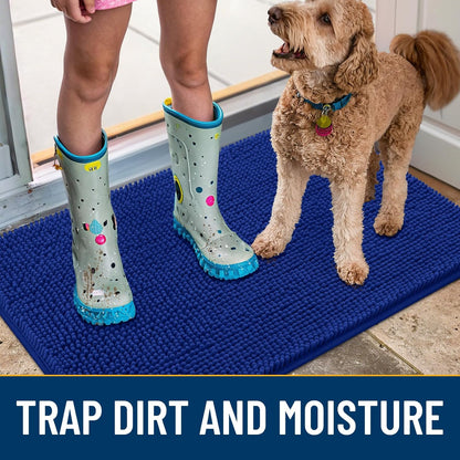 Smiry Dog Door Mat for Muddy Paws 30x20, Absorbs Moisture and Dirt Doormat, Non-Slip Washable Quick