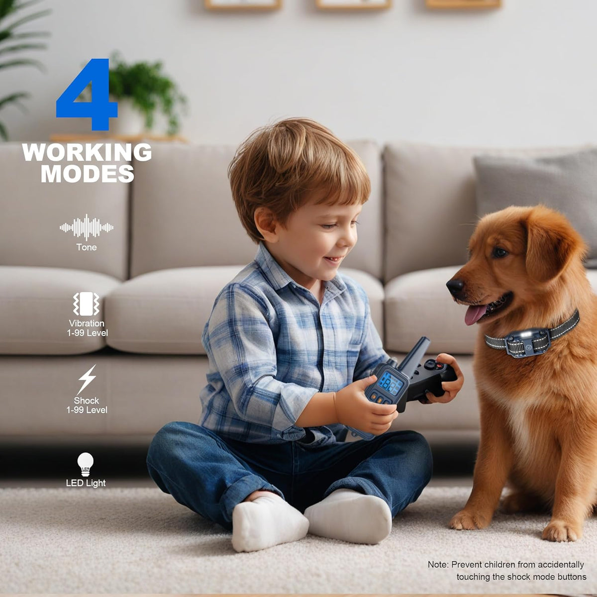 Shock Collar with Remote, Dog Training Collar, 4 Training Modes with Beep, Vibration, Safe Shock