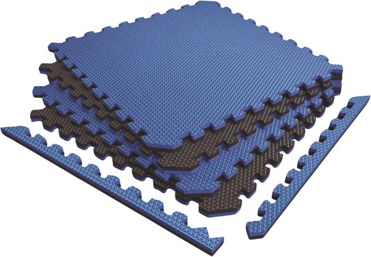 Norsk Reversible Exercise Mats 3/4" Thick EVA Interlocking Foam Tiles, Perfect Home Gym Flooring, 4