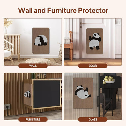 AUSCAT Cardboard Cat Wall Scratcher, 7 cat Scratching Boards with Box, Wall Mounted Cat Scratching