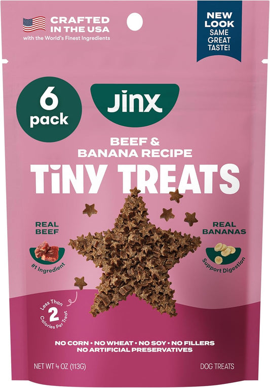 Jinx Beef & Banana Training Treats for Dogs and Puppies, Low-Calorie, All Natural, Slow-Smoked Real