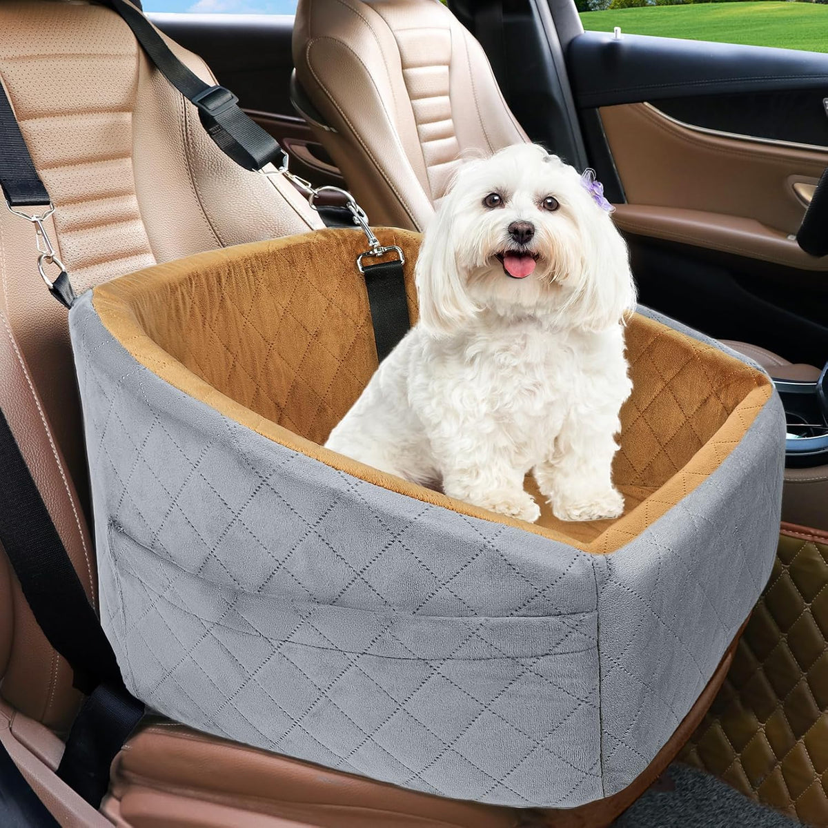 Dog Car Seat for Small Medium Dogs,Detachable Washable Dog Booster Seat Under 30lbs, Pet Car Seat