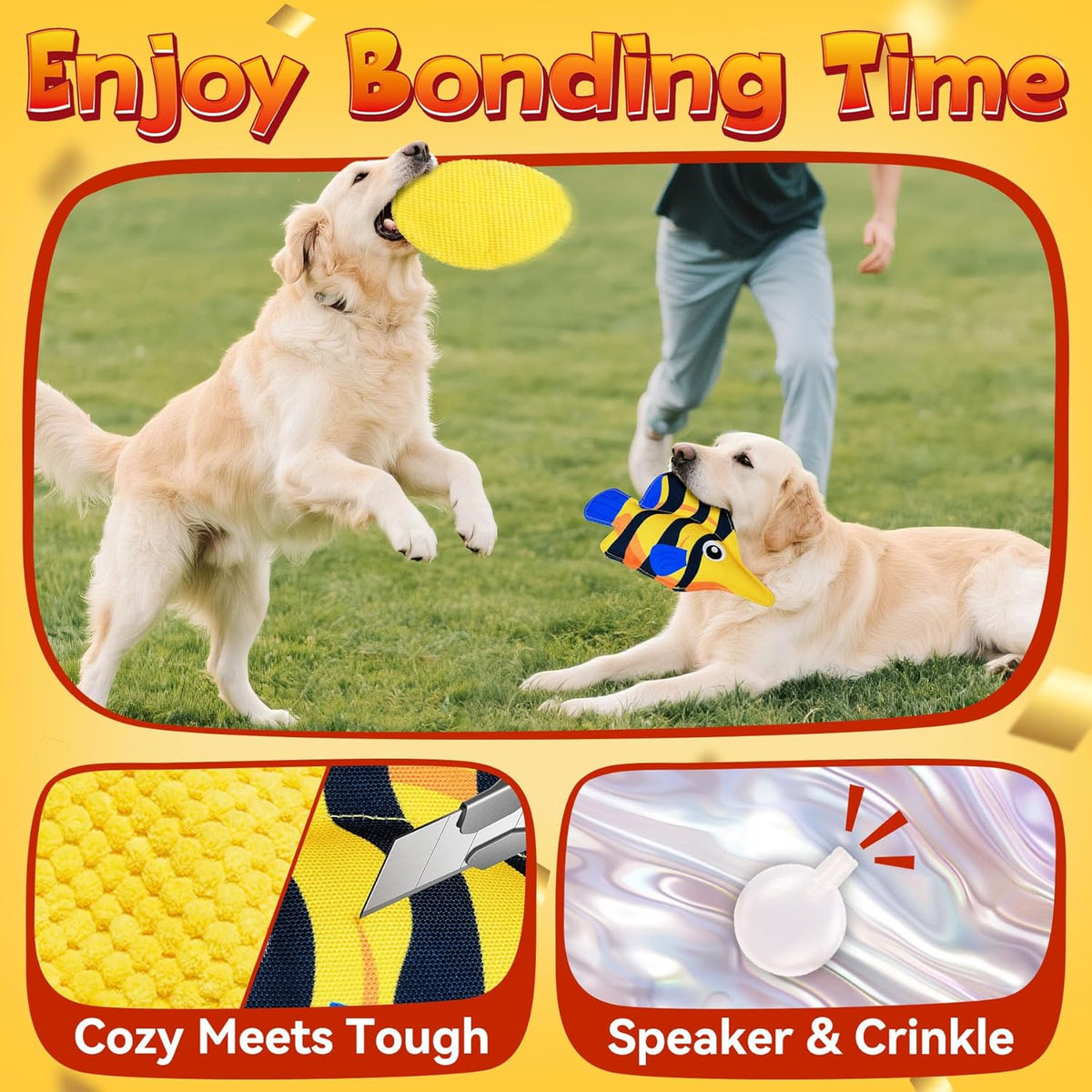 KIPRITII 12-Pack Large Dog Chew Toys for Aggressive Chewers - Includes Indestructible Chew Bone