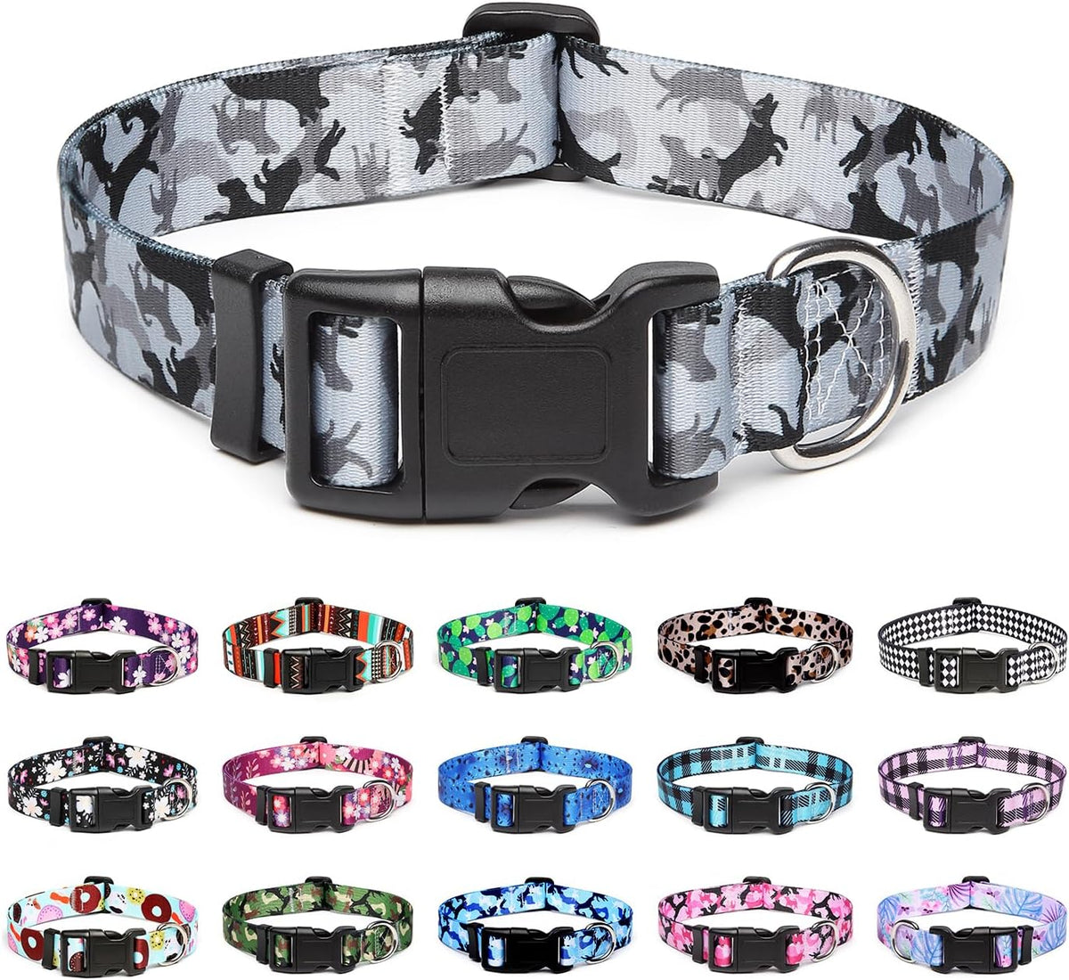 Mercano Adjustable Dog Collar - Special Design Patterns, Soft Nylon Comfortable Sturdy Pet Collar