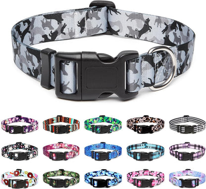 Mercano Adjustable Dog Collar - Special Design Patterns, Soft Nylon Comfortable Sturdy Pet Collar