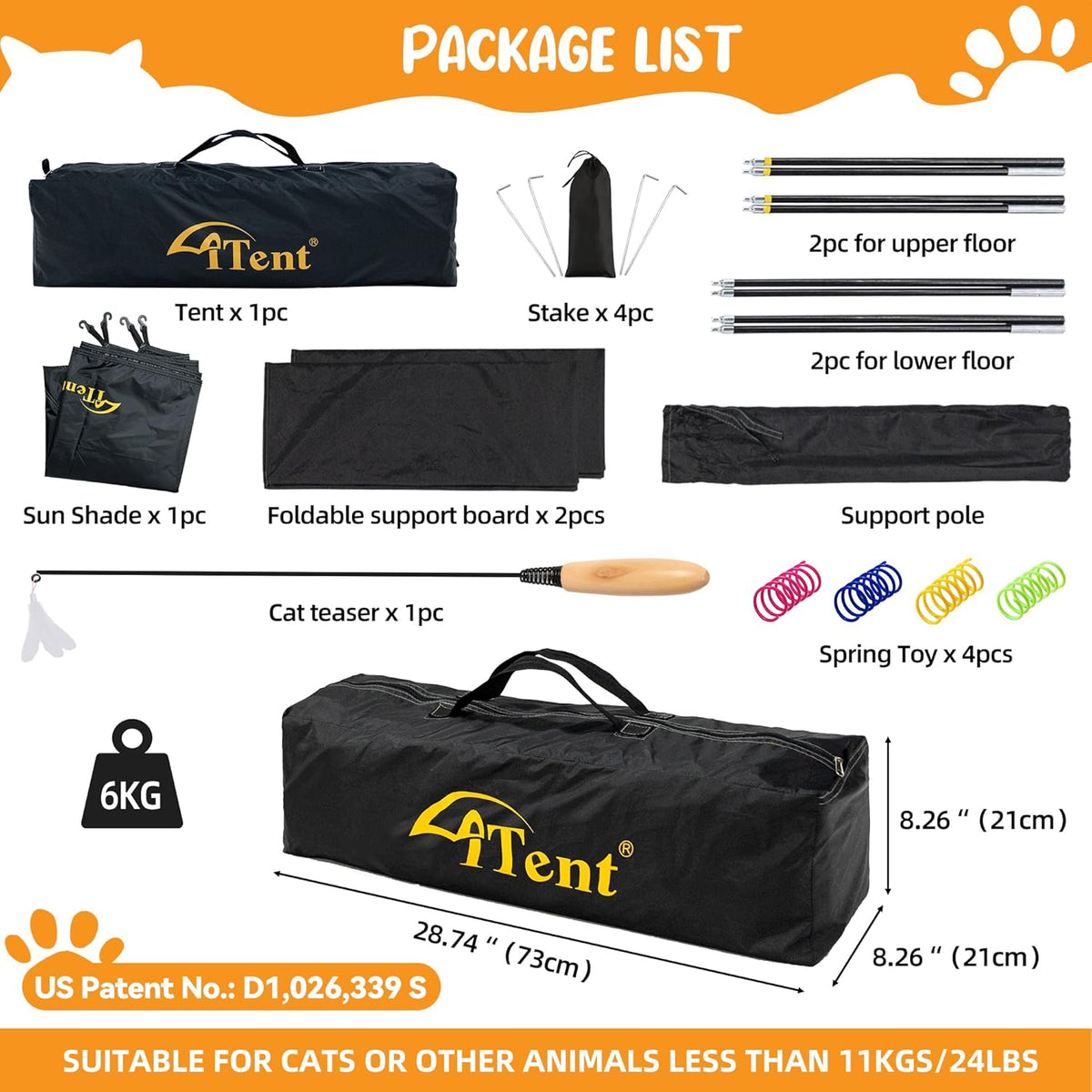 X-Large Catio Outdoor Cat Enclosure and Cat Tower Tent for Indoors and Outdoor,3 Tier Spacious Cat