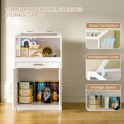 Hamster Cage with Storage Cabinet, Guinea Pig Cage for Small Animals, Large Hamster Cage and