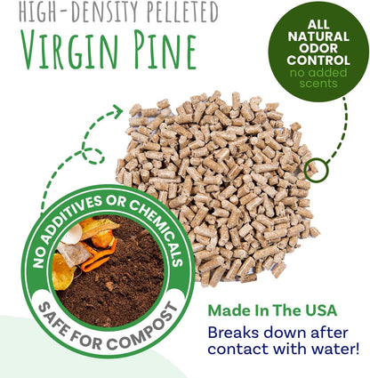 Small Pet Select Pine Pellet Bedding 8lb, Litter Pellets for Rabbit, Guinea Pig, Hamster, Bunny and