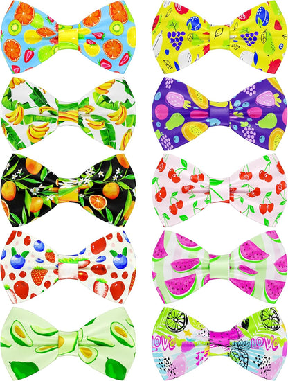 PET SHOW 10 Pack Fruit Small Dog Bow Ties Sliding Collar Attachments Puppy Cats Strawberry Bowties