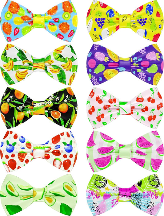PET SHOW 10 Pack Fruit Small Dog Bow Ties Sliding Collar Attachments Puppy Cats Strawberry Bowties