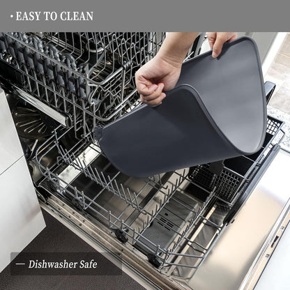 Waterproof Pet Feeding Mat with High Raised Edges, Heavier and Thicker Placemats for Cat Dog Water